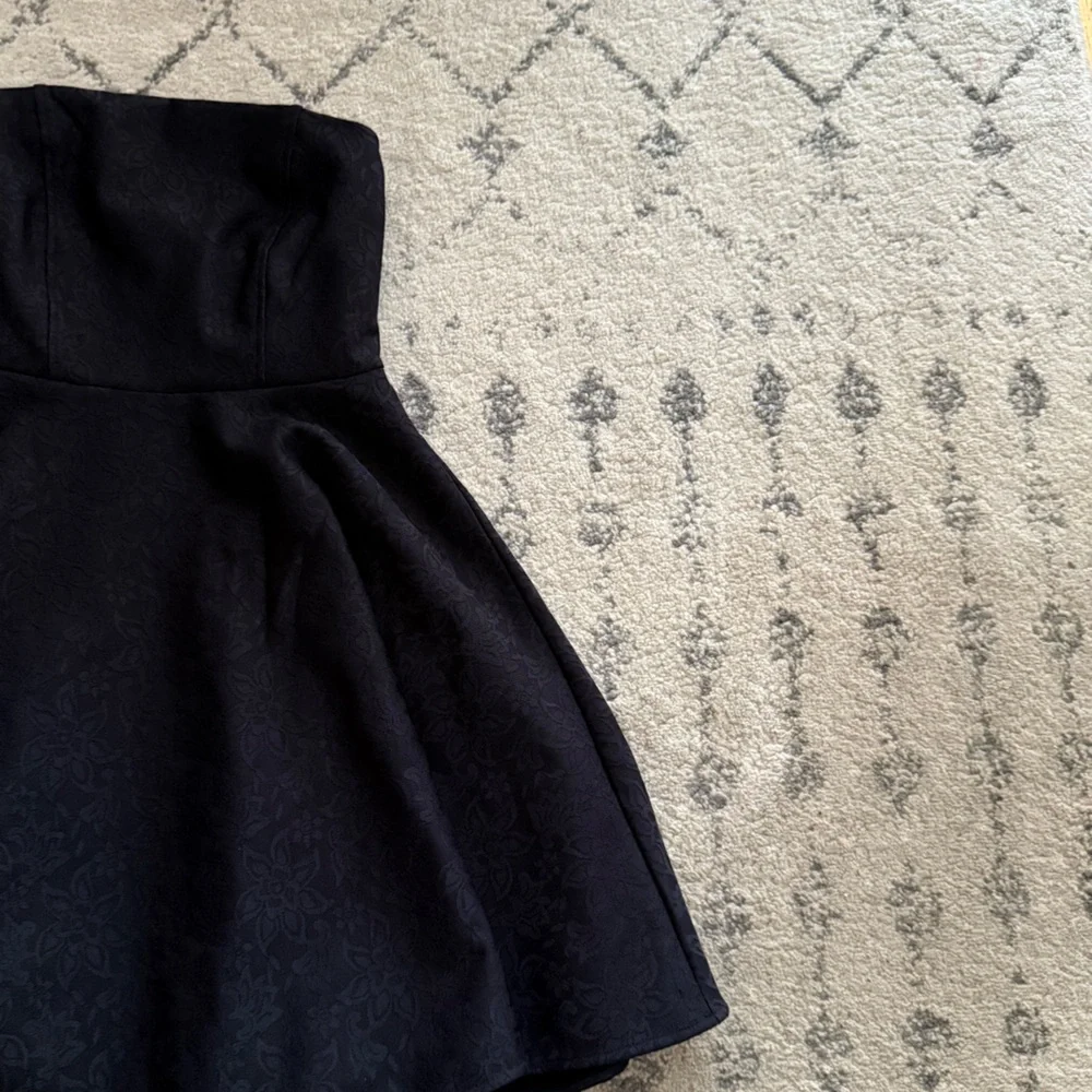 Black Lace Strapless Fit & Flare Mini Dress - Picture 6 of 7